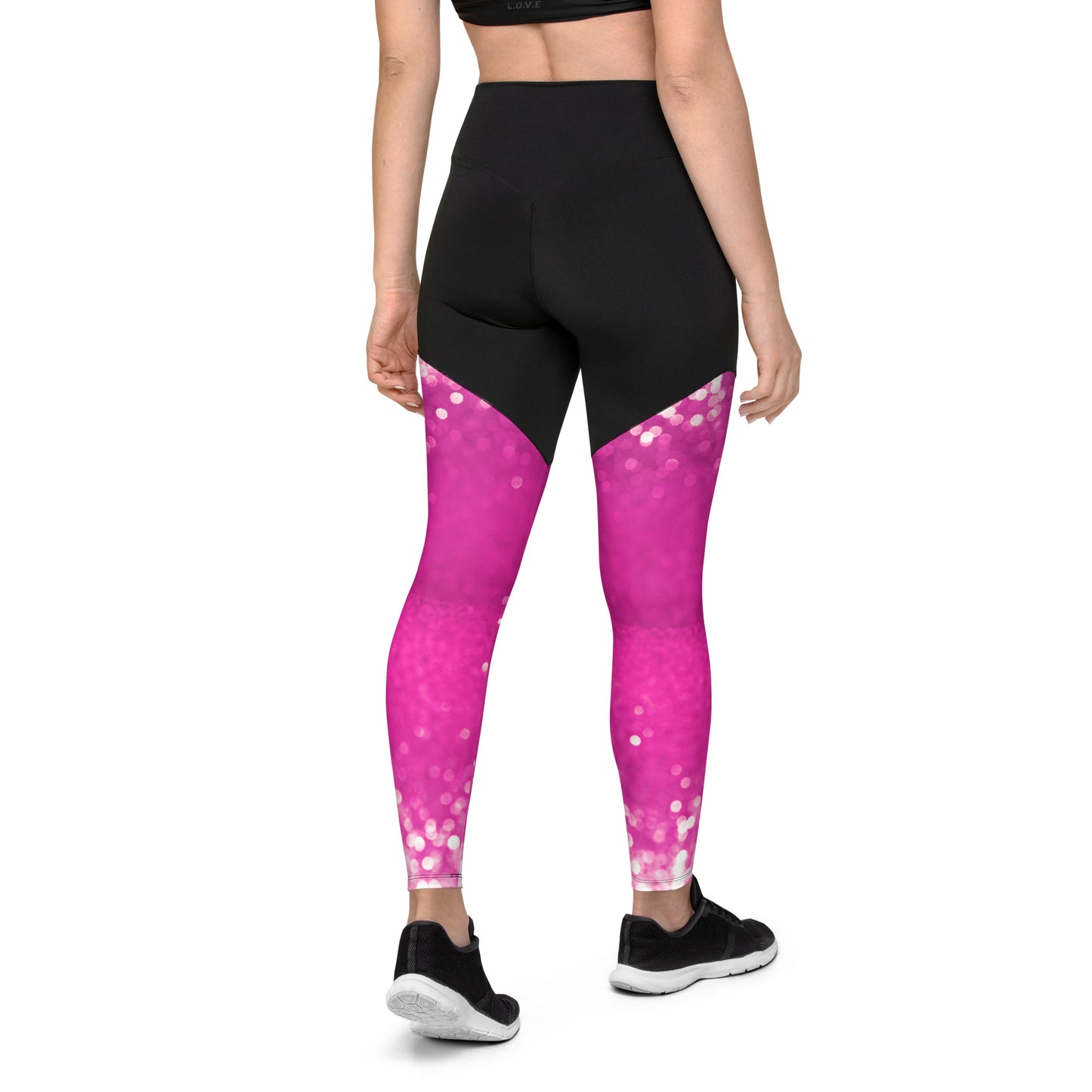 Sport-Leggings schwarz / pink