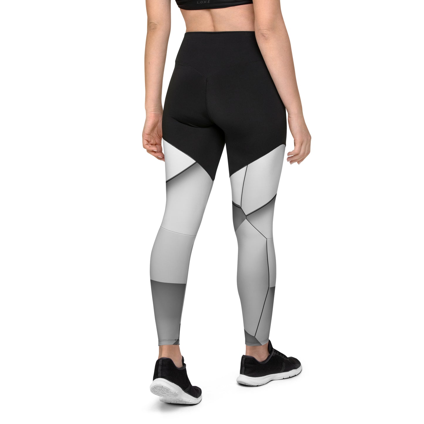 Sport-Leggings schwarz / white blocks