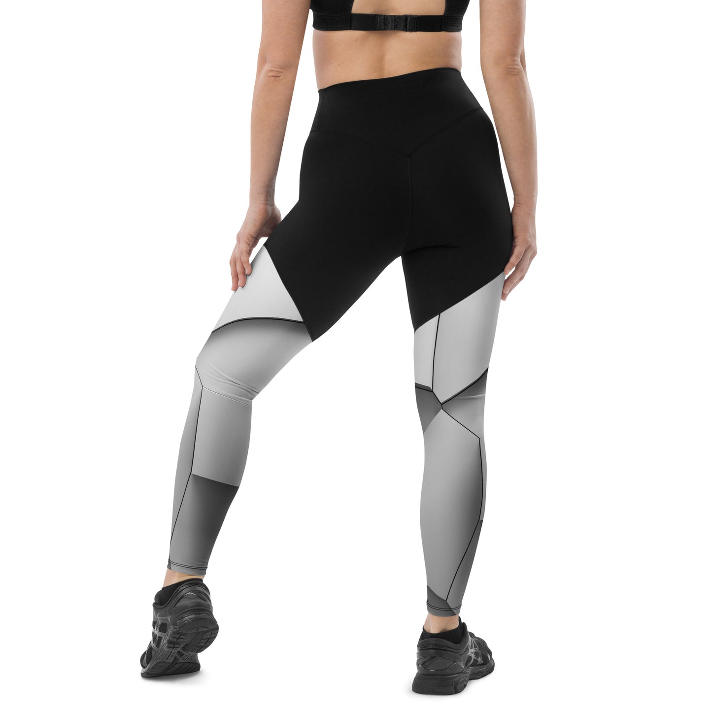 Sport-Leggings schwarz / white blocks