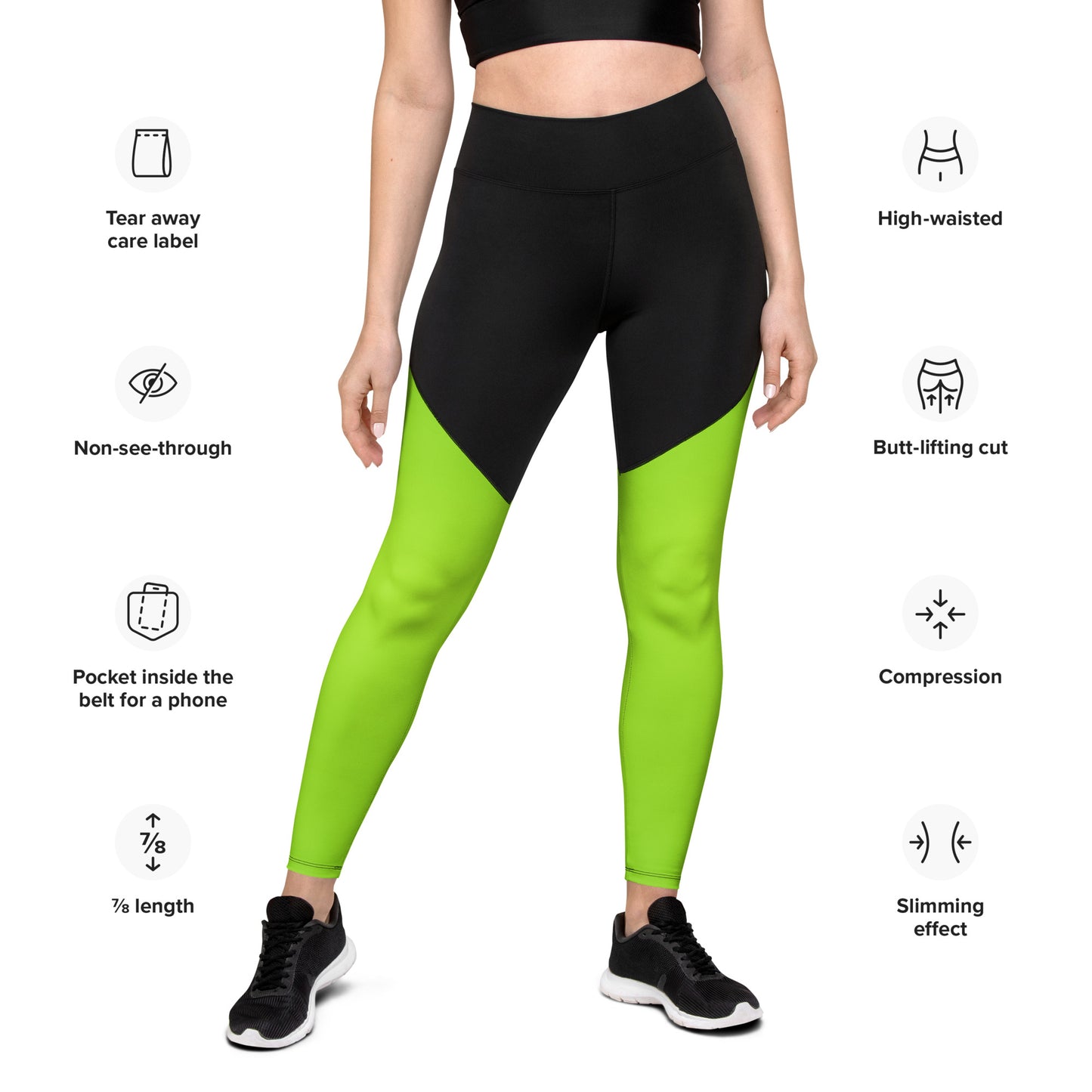 Frauen Sport-Leggings schwarz / grün