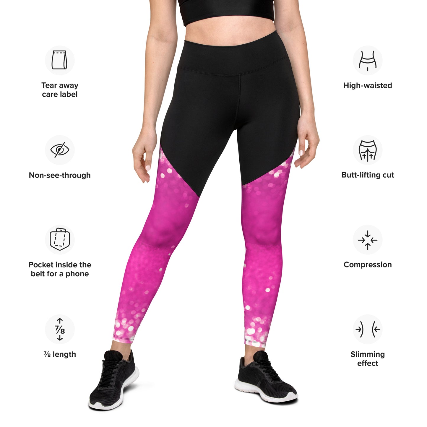 Sport-Leggings schwarz / pink