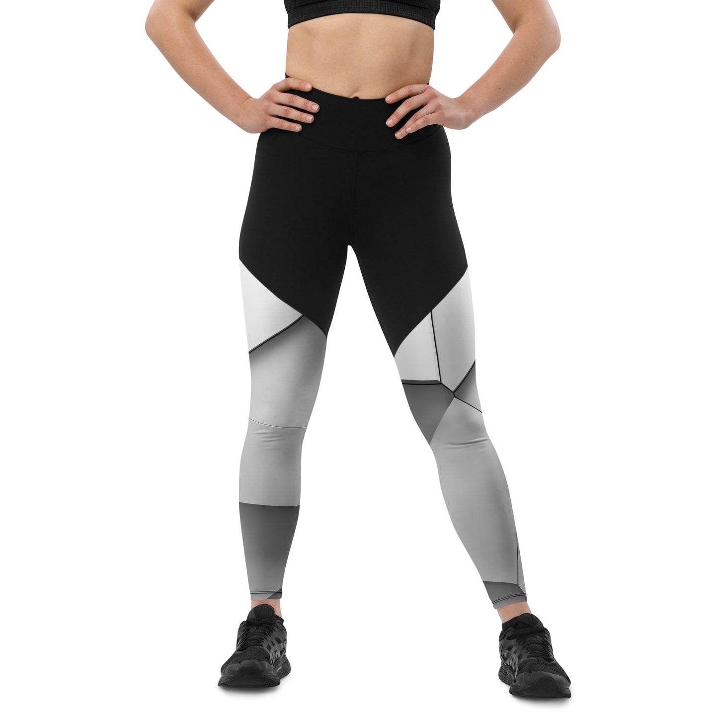 Sport-Leggings schwarz / white blocks
