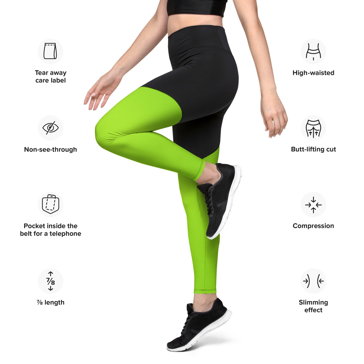 Frauen Sport-Leggings schwarz / grün