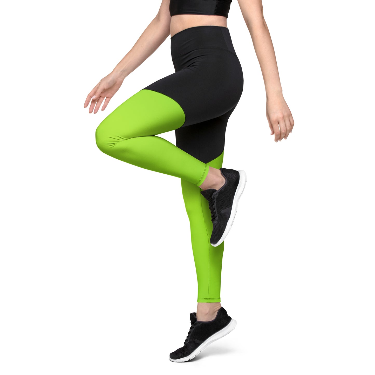 Frauen Sport-Leggings schwarz / grün