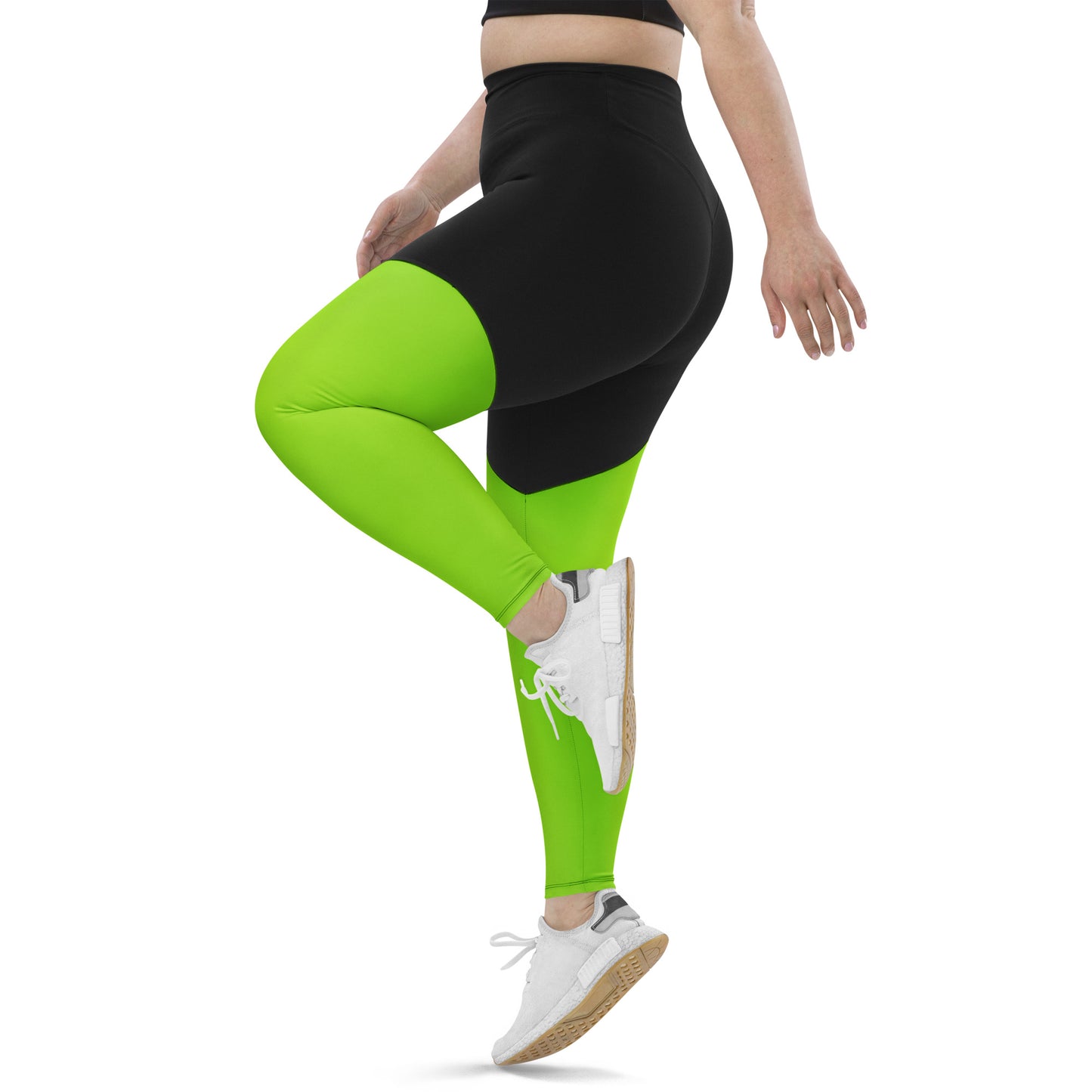 Frauen Sport-Leggings schwarz / grün