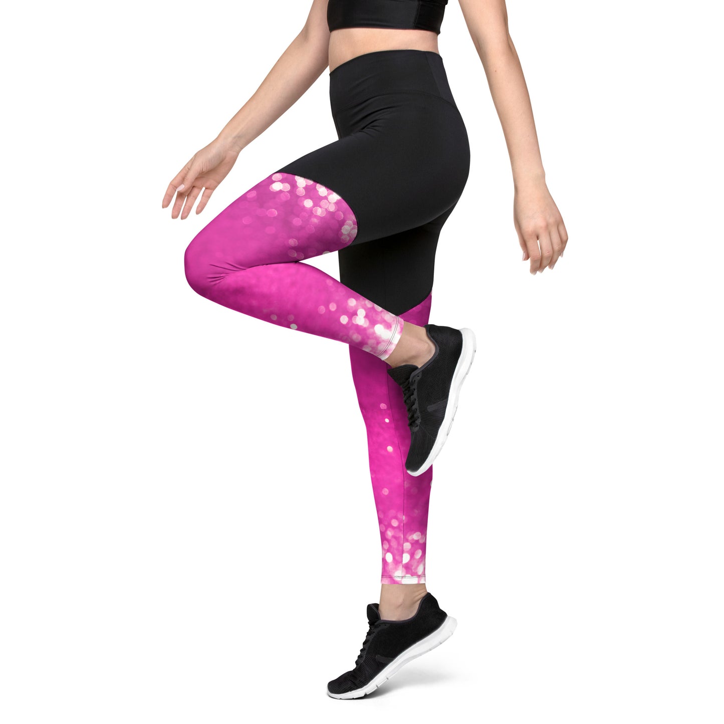 Sport-Leggings schwarz / pink