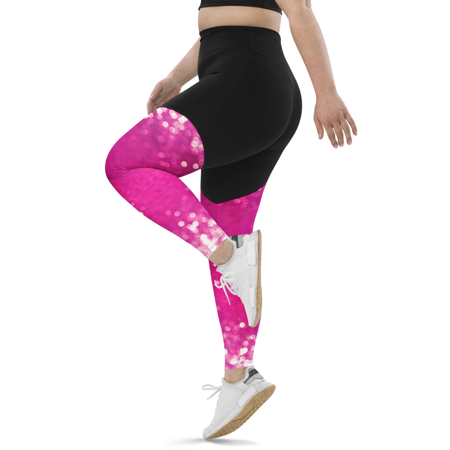 Sport-Leggings schwarz / pink