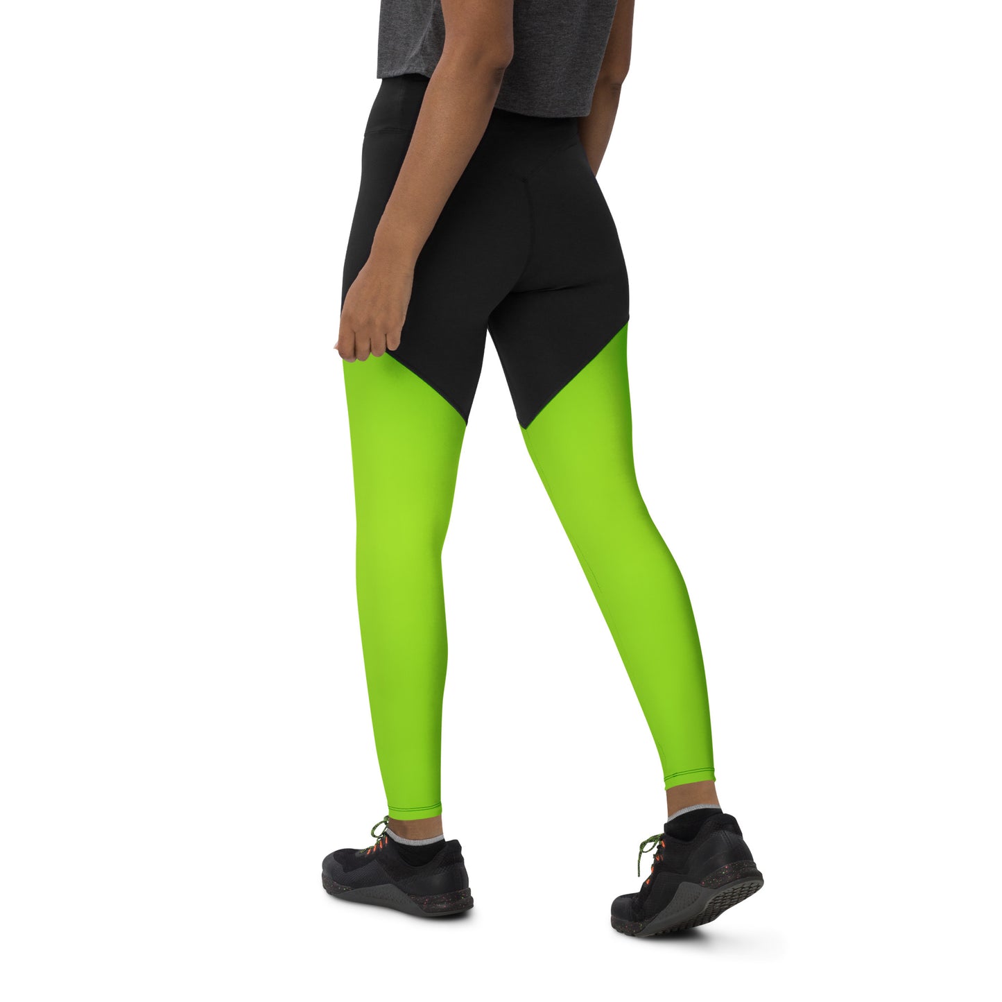 Frauen Sport-Leggings schwarz / grün