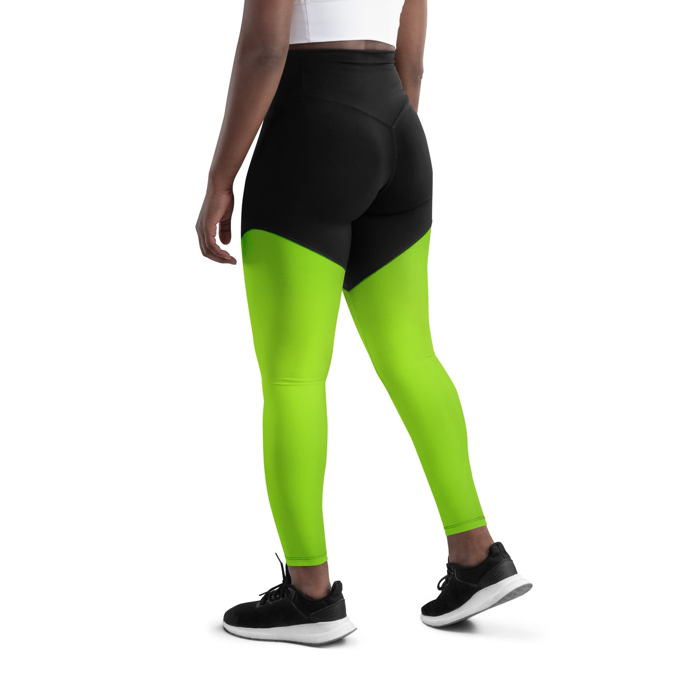 Frauen Sport-Leggings schwarz / grün