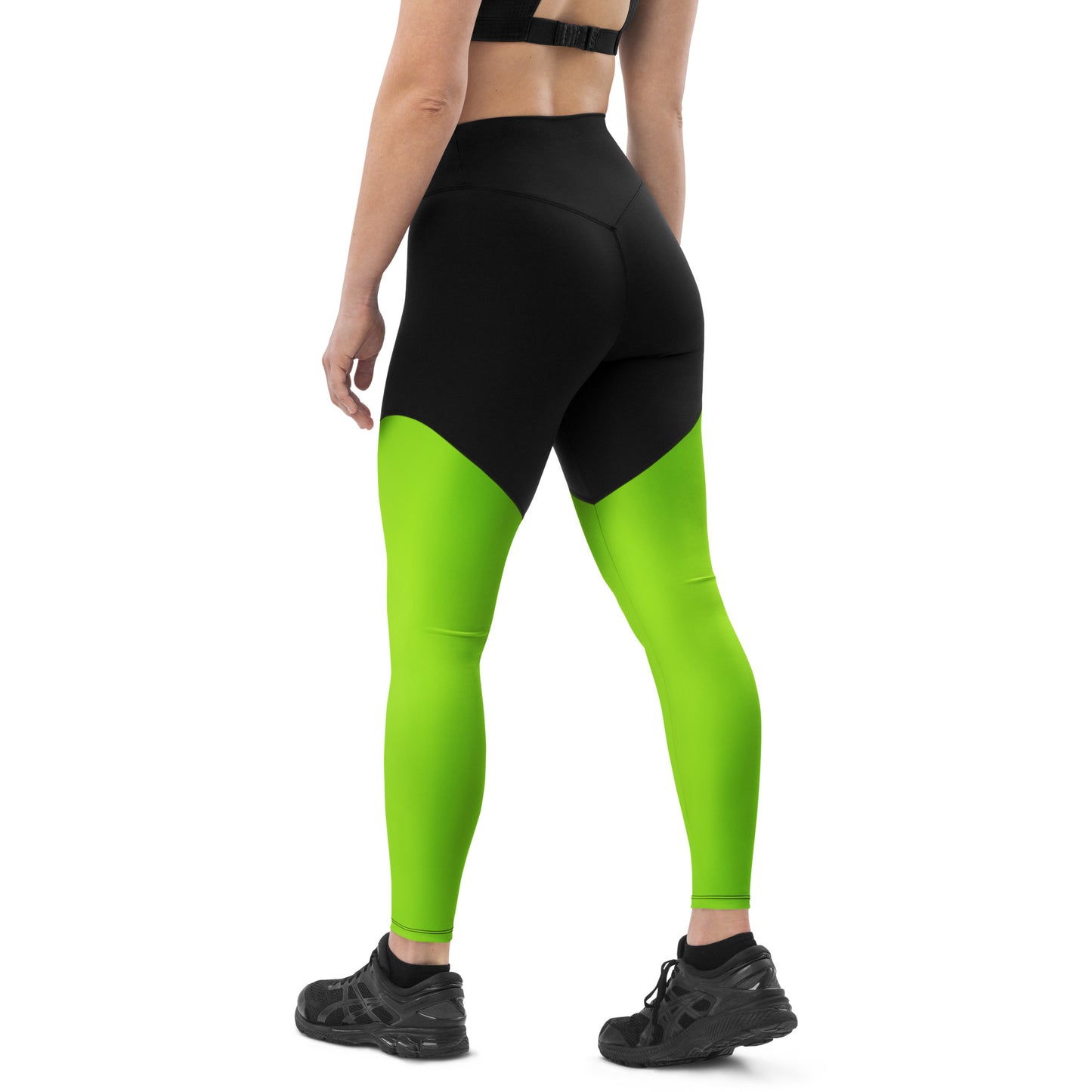 Frauen Sport-Leggings schwarz / grün