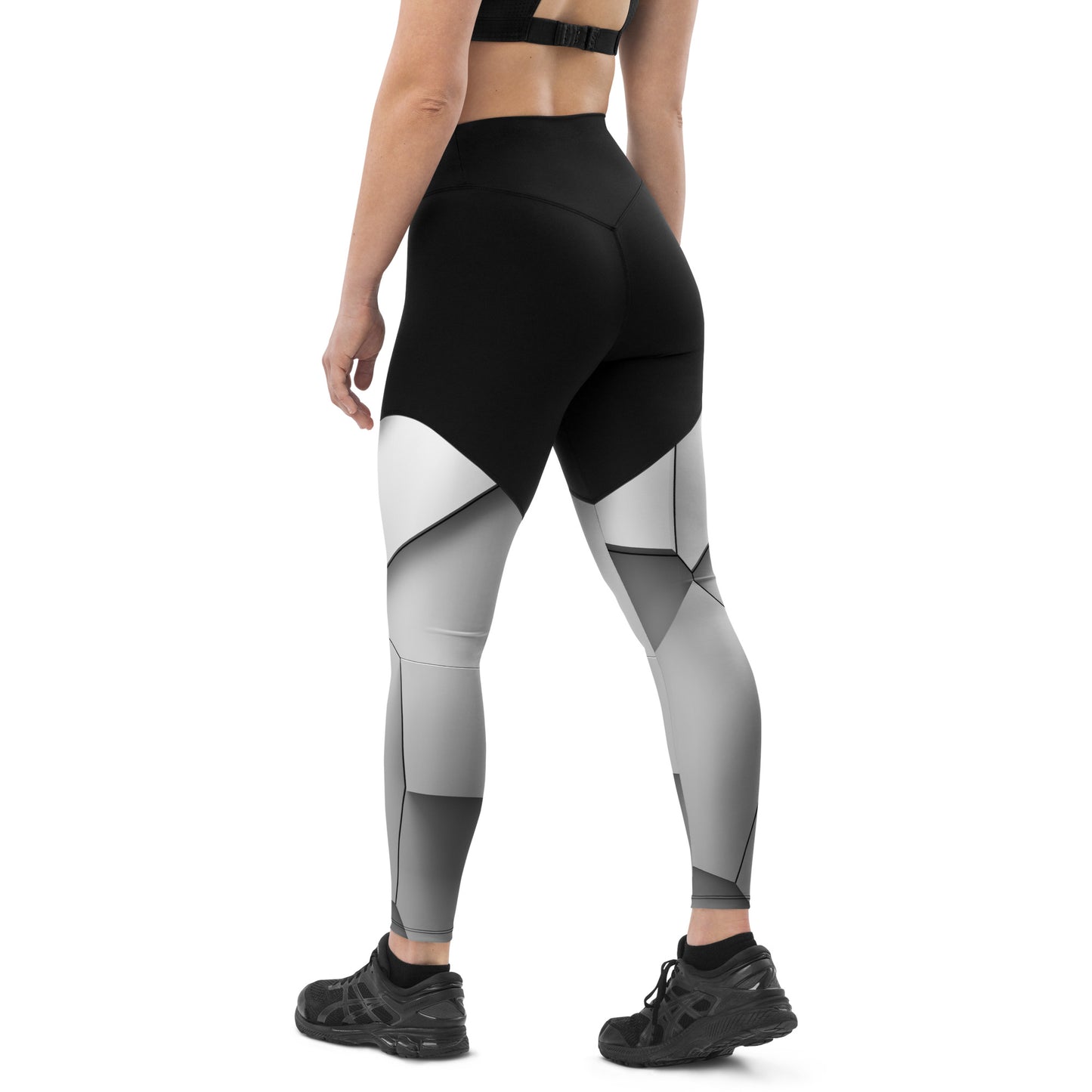 Sport-Leggings schwarz / white blocks