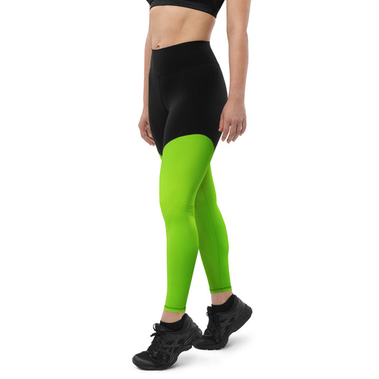 Frauen Sport-Leggings schwarz / grün