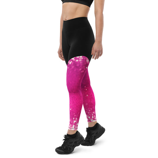 Sport-Leggings schwarz / pink