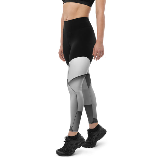 Sport-Leggings schwarz / white blocks