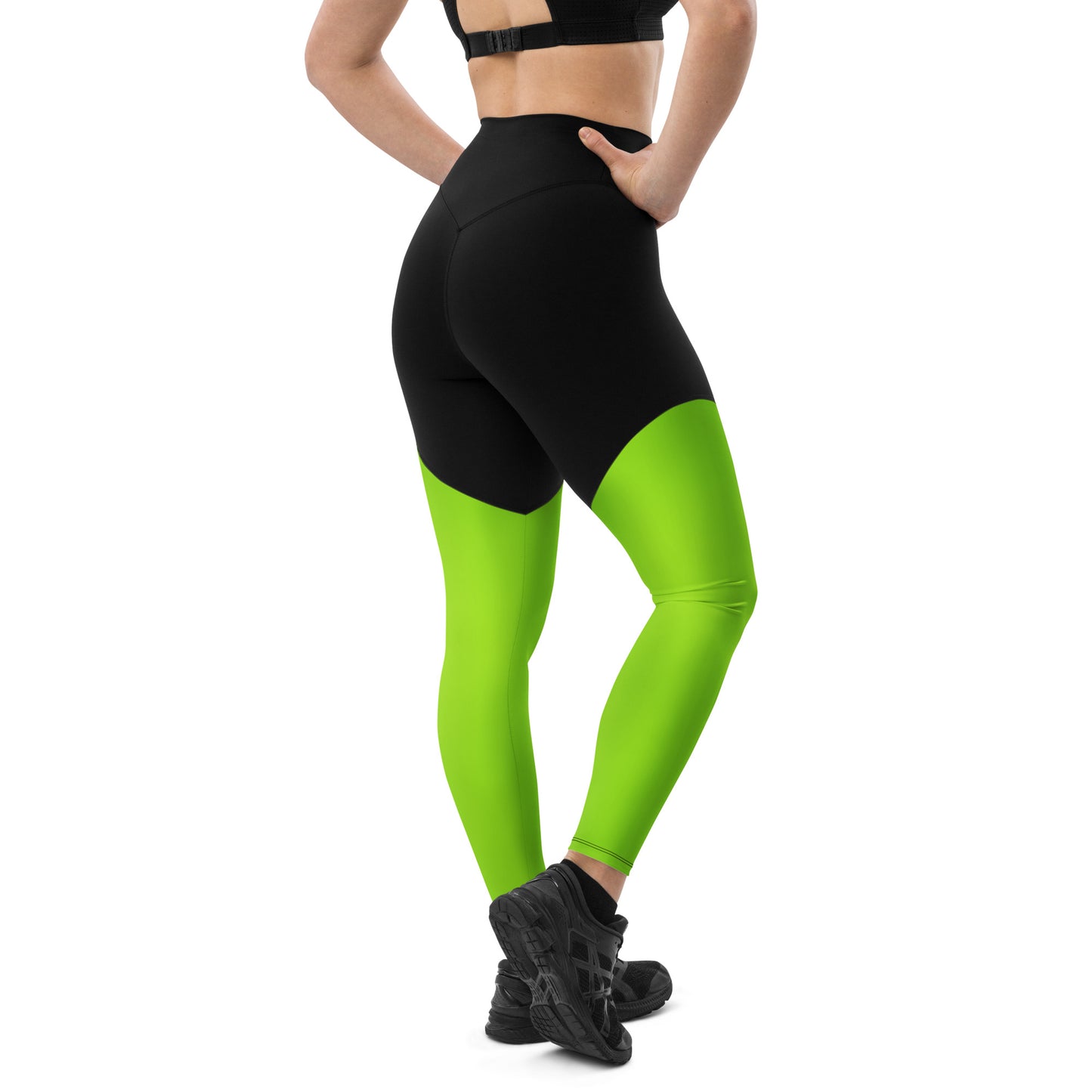 Frauen Sport-Leggings schwarz / grün
