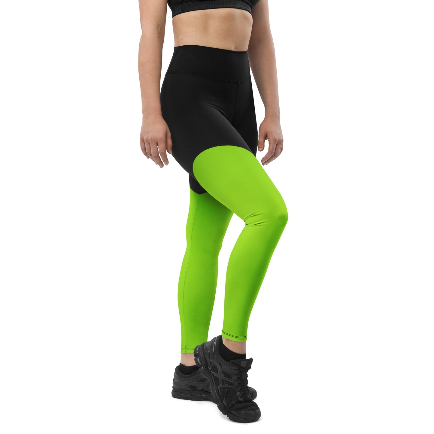 Frauen Sport-Leggings schwarz / grün