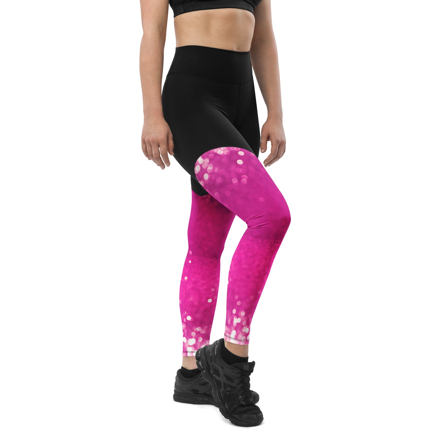 Sport-Leggings schwarz / pink
