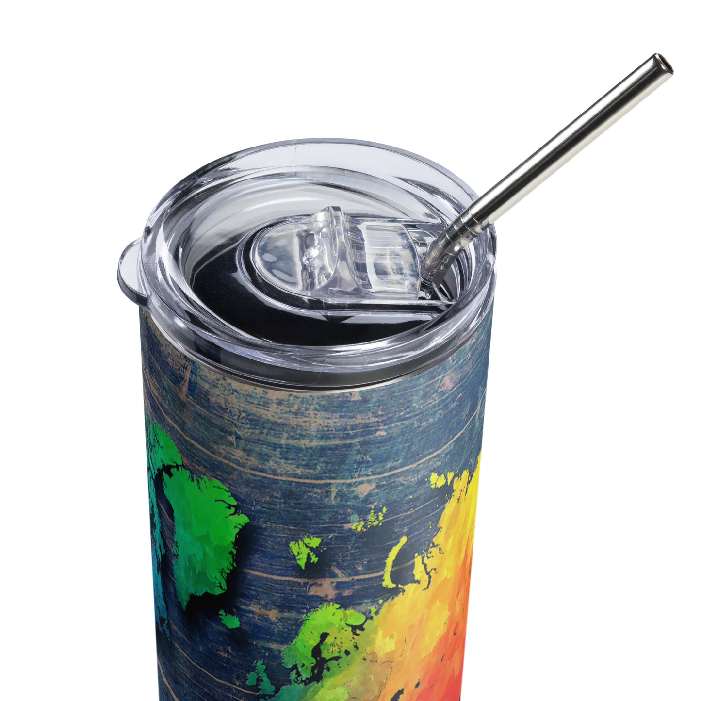 Edelstahlbecher Weltkarte Motiv #2