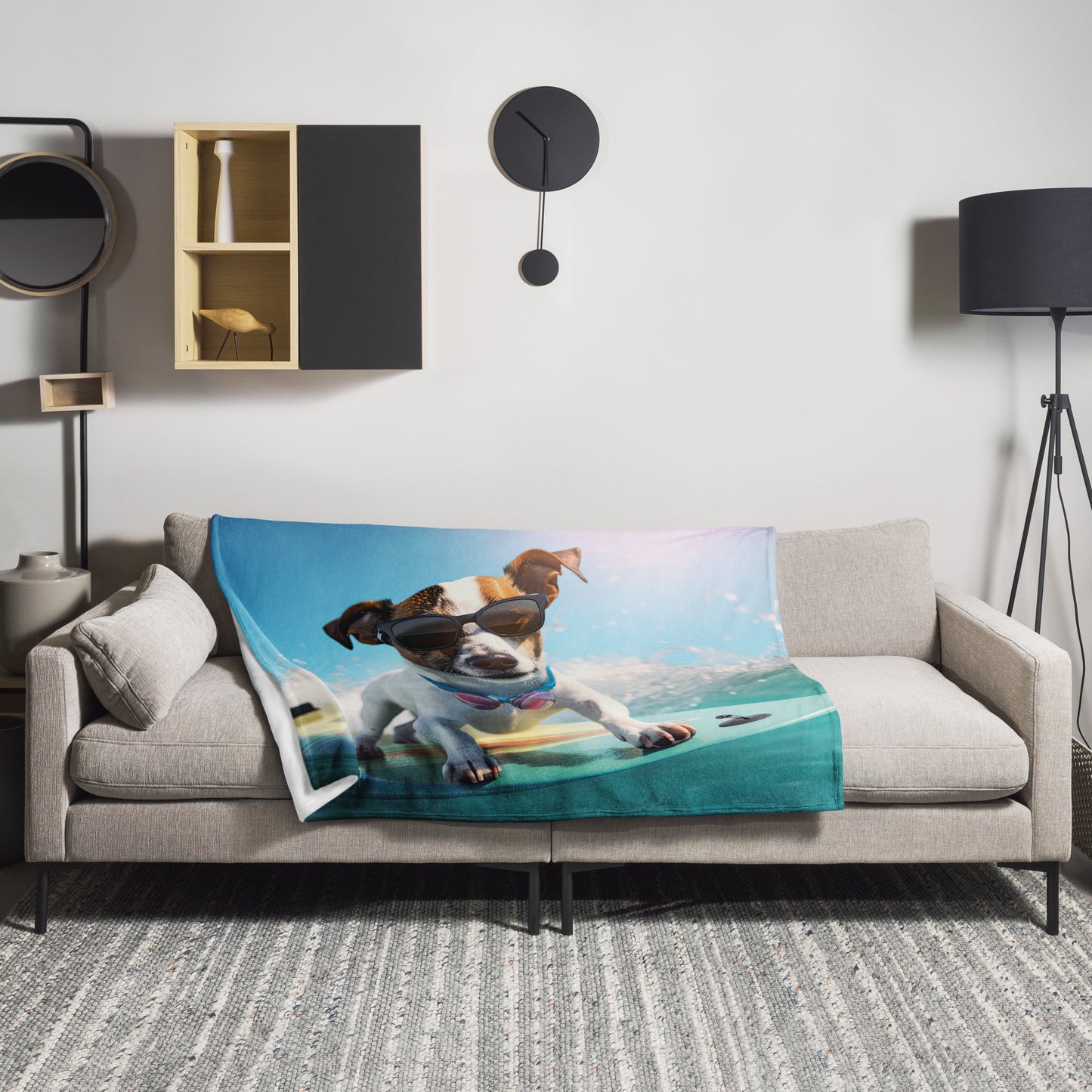 Kuscheldecke Surfender Hund