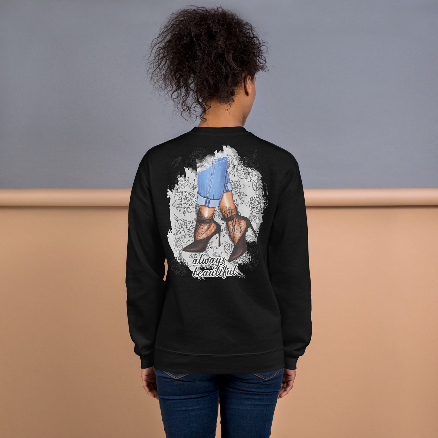 Frauen Pullover Backprint / Rückseite always beautiful