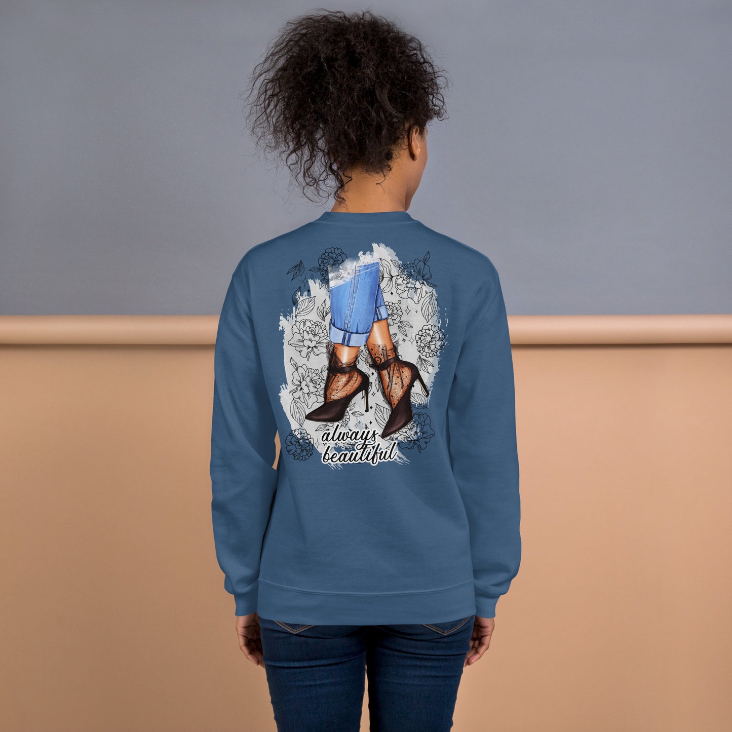 Frauen Pullover Backprint / Rückseite always beautiful