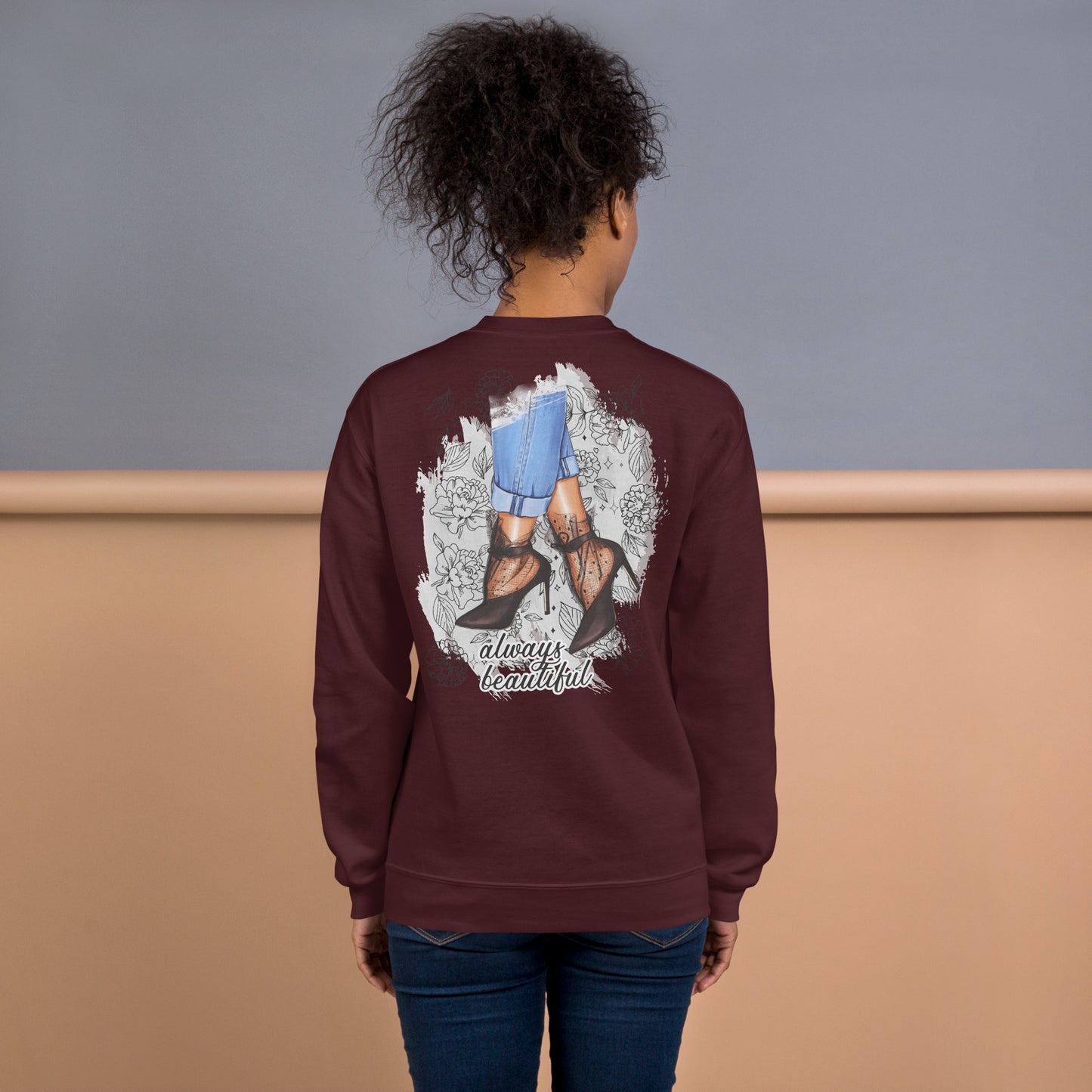 Frauen Pullover Backprint / Rückseite always beautiful