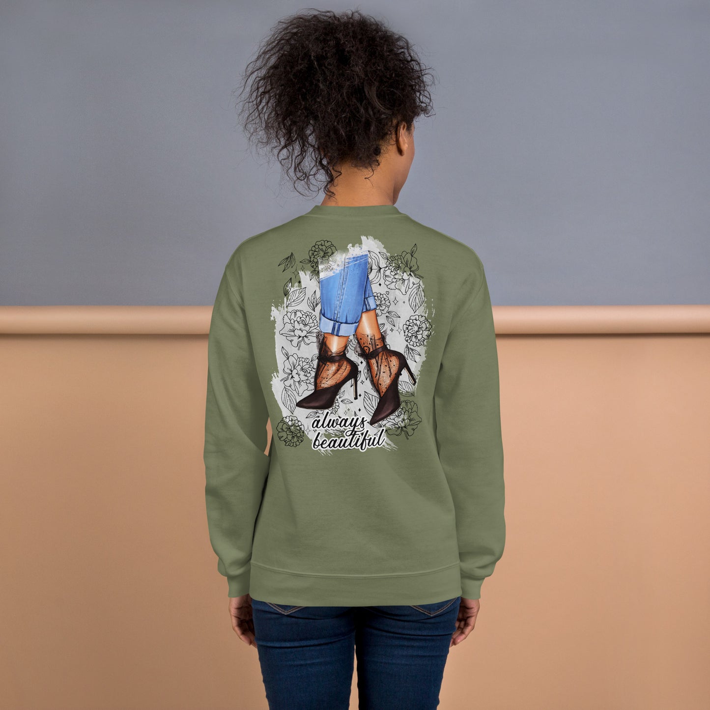 Frauen Pullover Backprint / Rückseite always beautiful