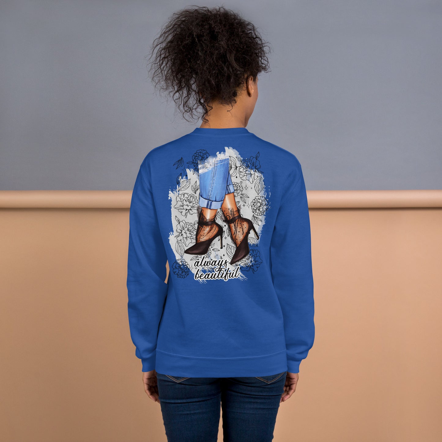 Frauen Pullover Backprint / Rückseite always beautiful