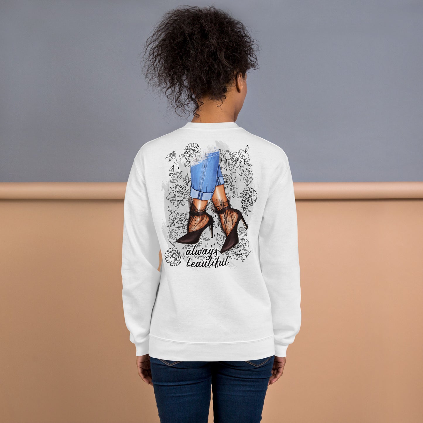 Frauen Pullover Backprint / Rückseite always beautiful