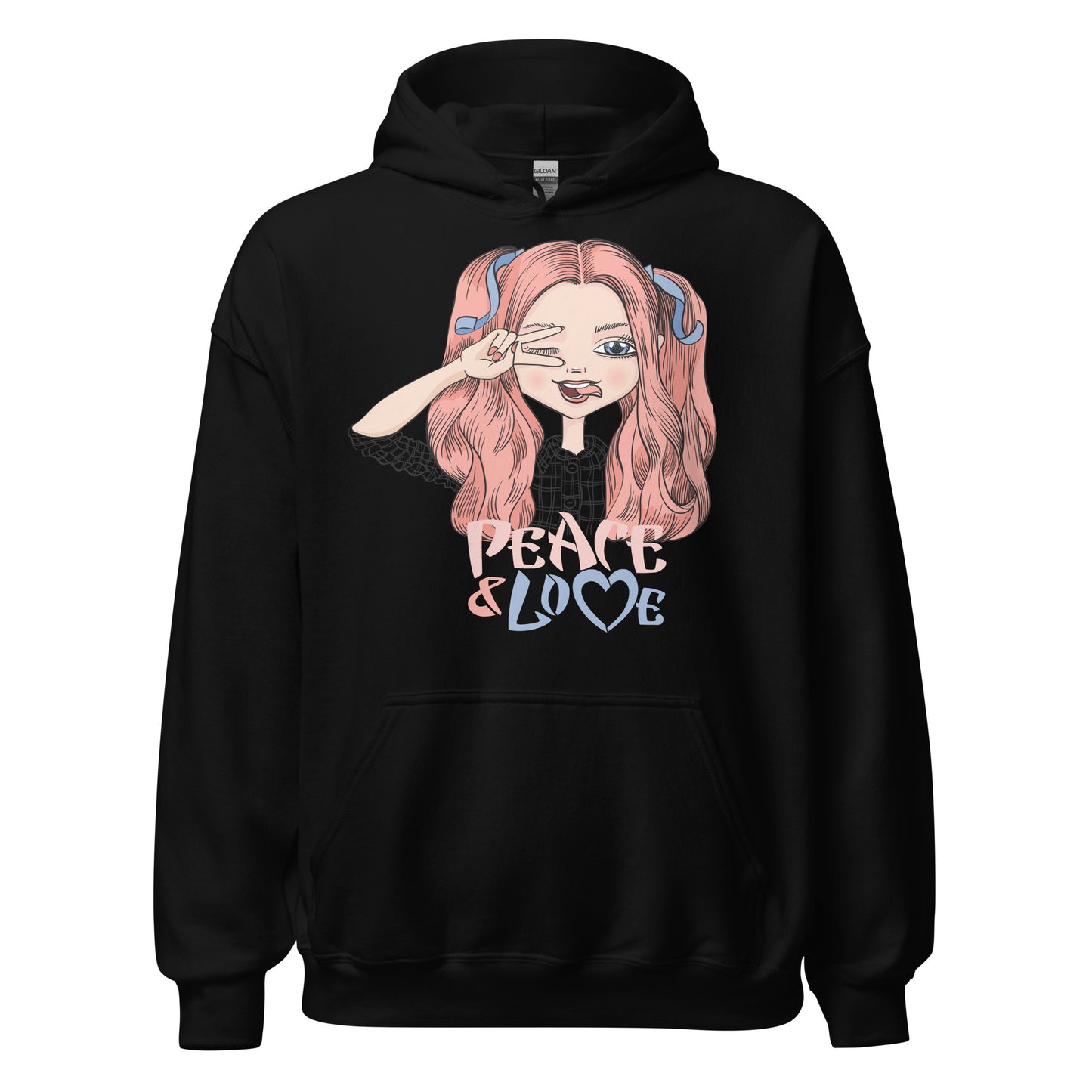 Damen Kapuzenpullover Peace and Love
