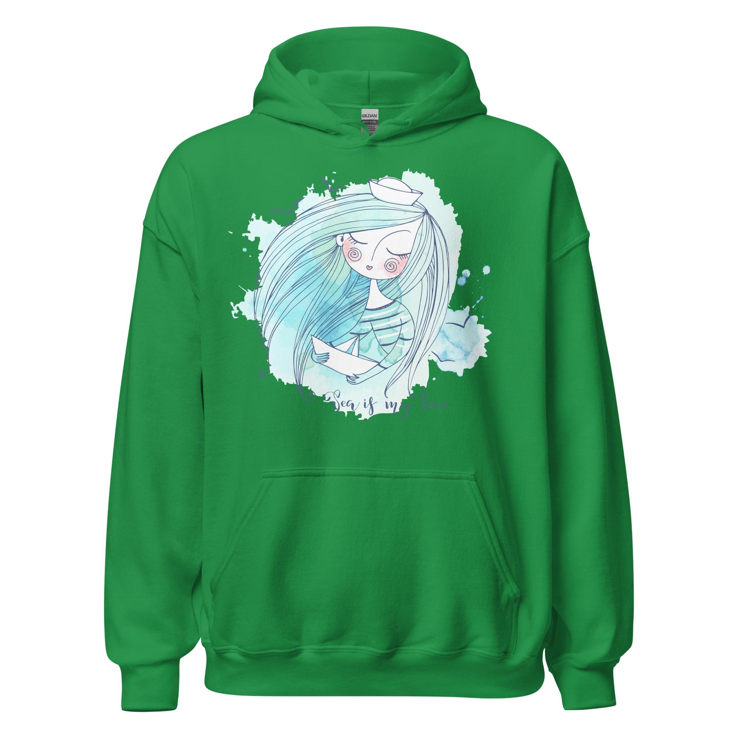 Damen Kapuzenpullover Sea is my love
