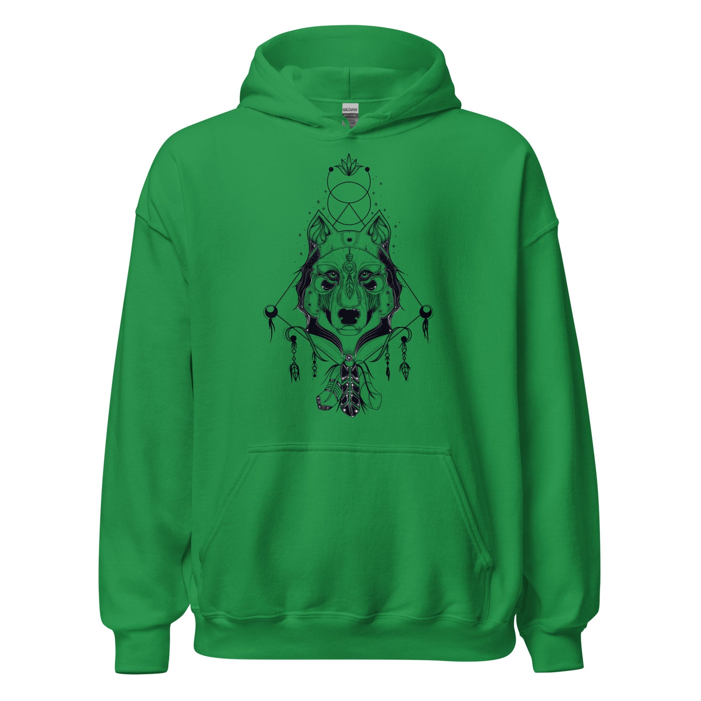 Damen Kapuzenpullover Wolf