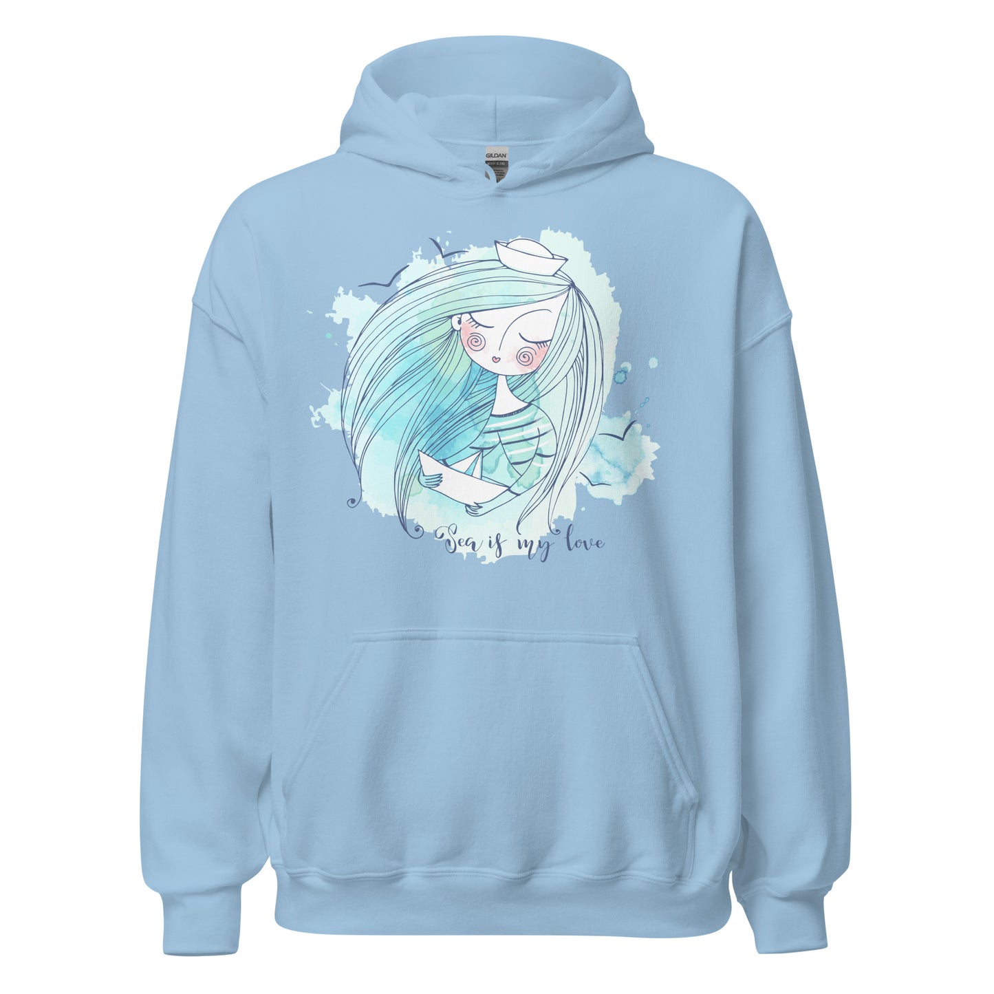 Damen Kapuzenpullover Sea is my love