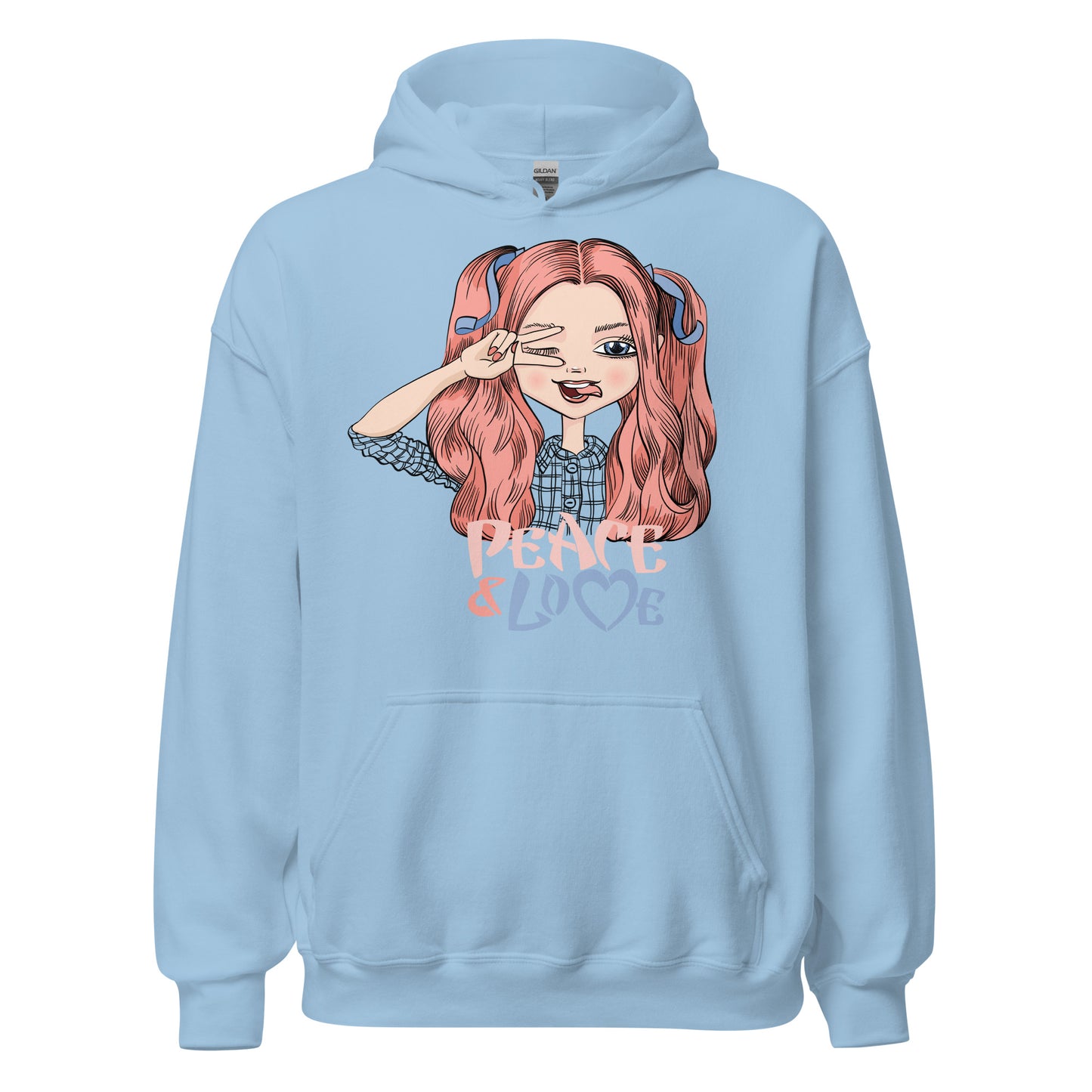 Damen Kapuzenpullover Peace and Love
