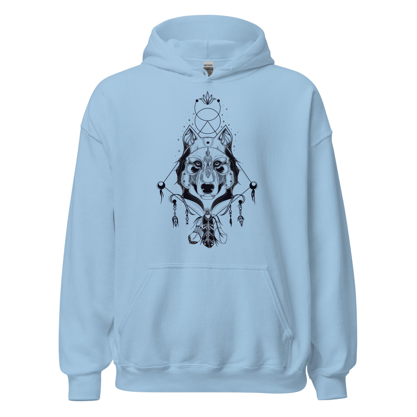 Damen Kapuzenpullover Wolf