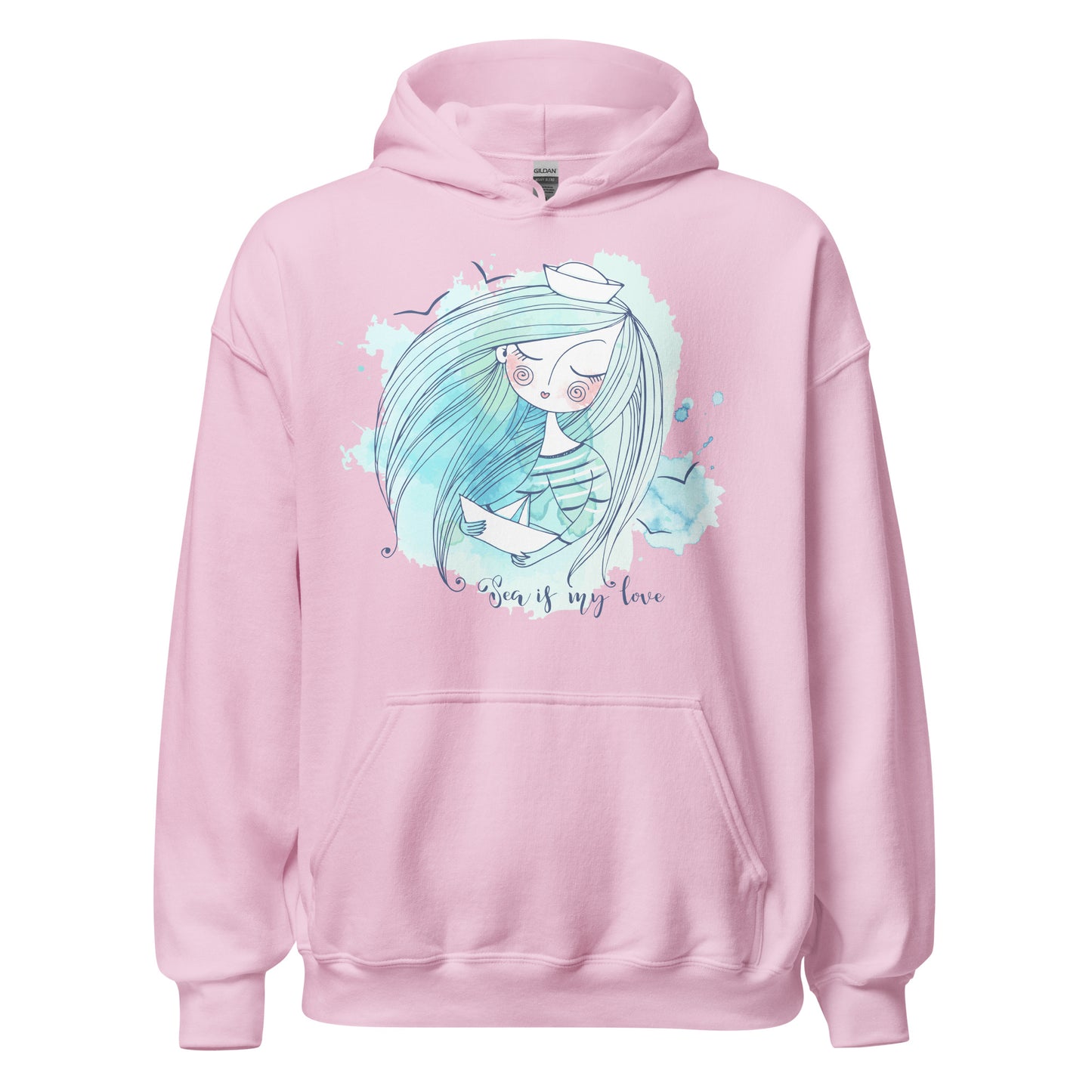 Damen Kapuzenpullover Sea is my love