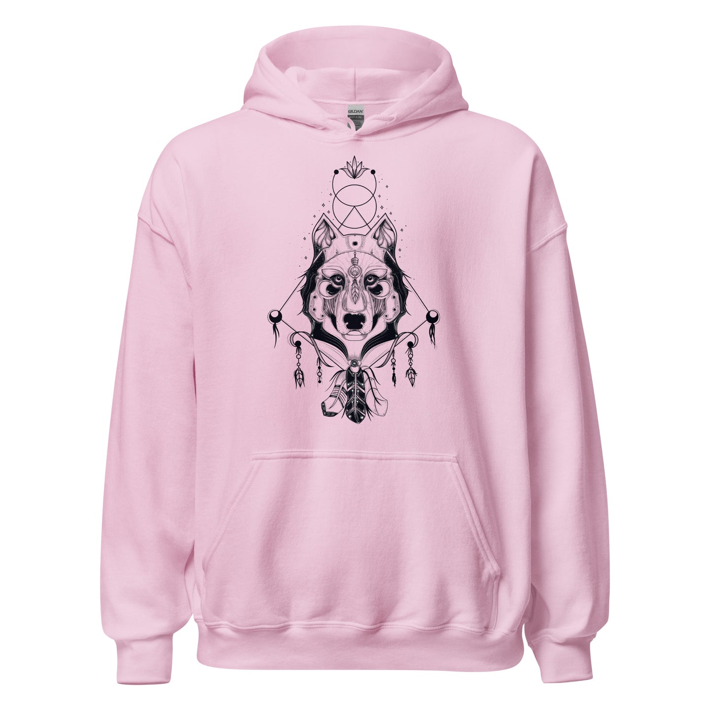 Damen Kapuzenpullover Wolf