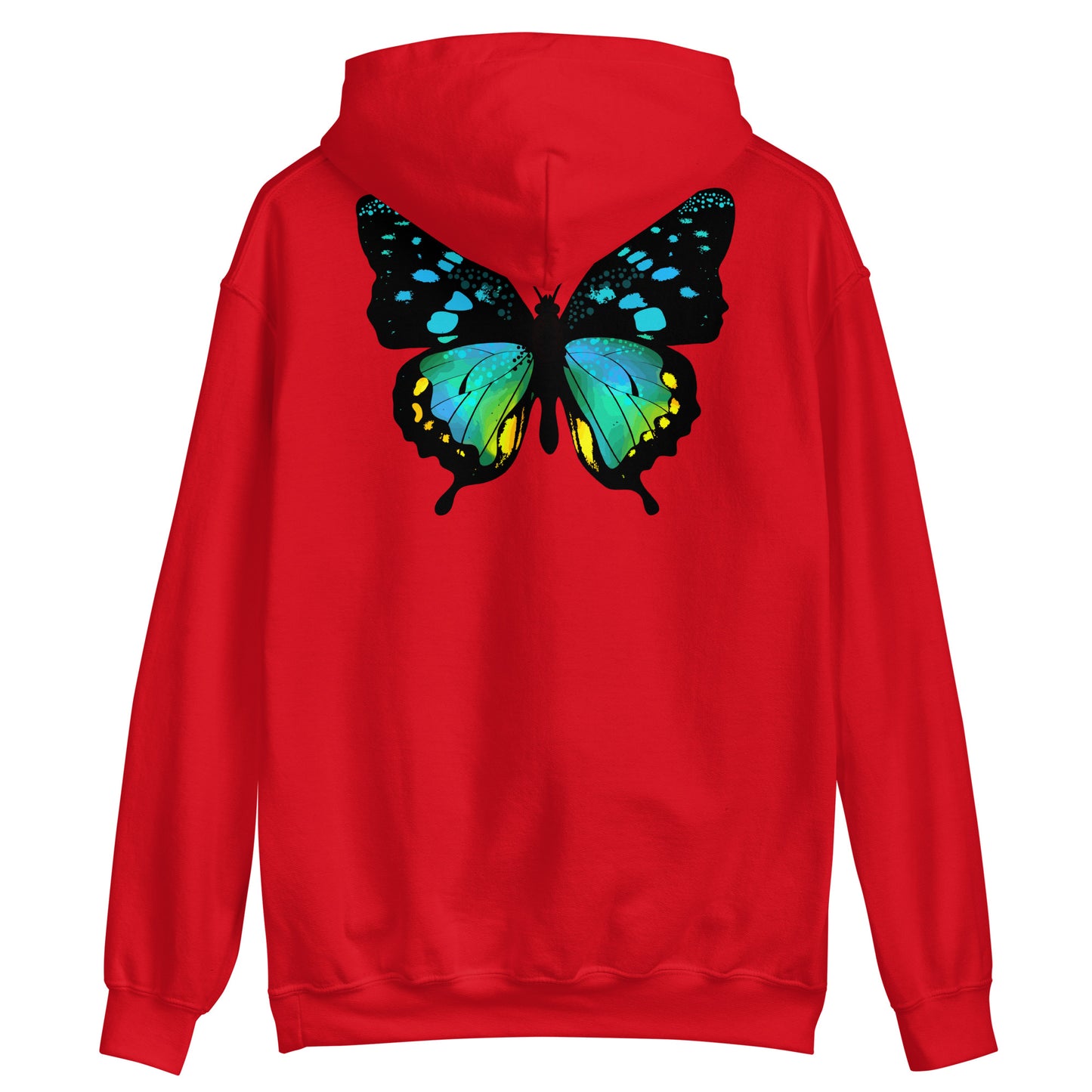 Damen Kaputzenpullover Backprint / Rückenprint Schmetterling