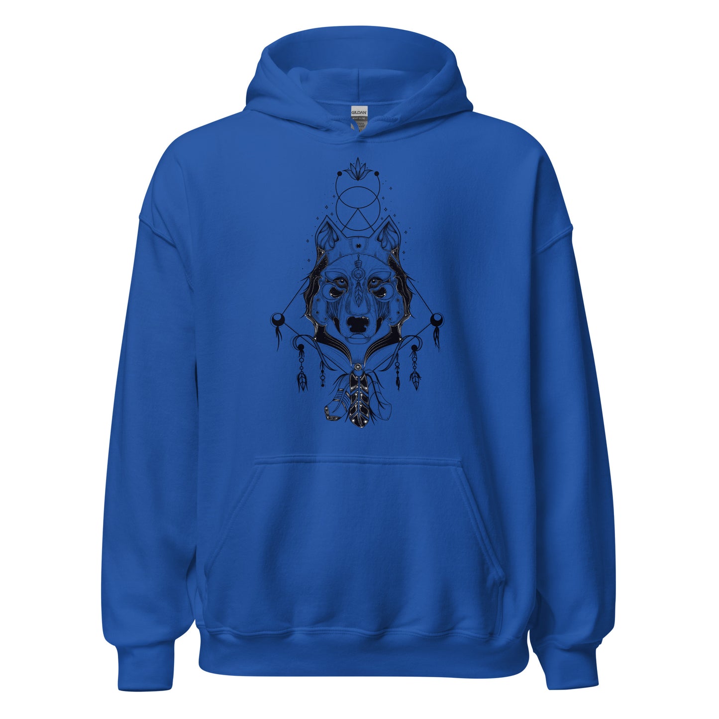 Damen Kapuzenpullover Wolf