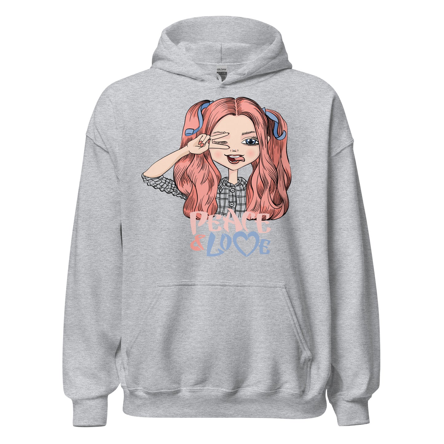 Damen Kapuzenpullover Peace and Love