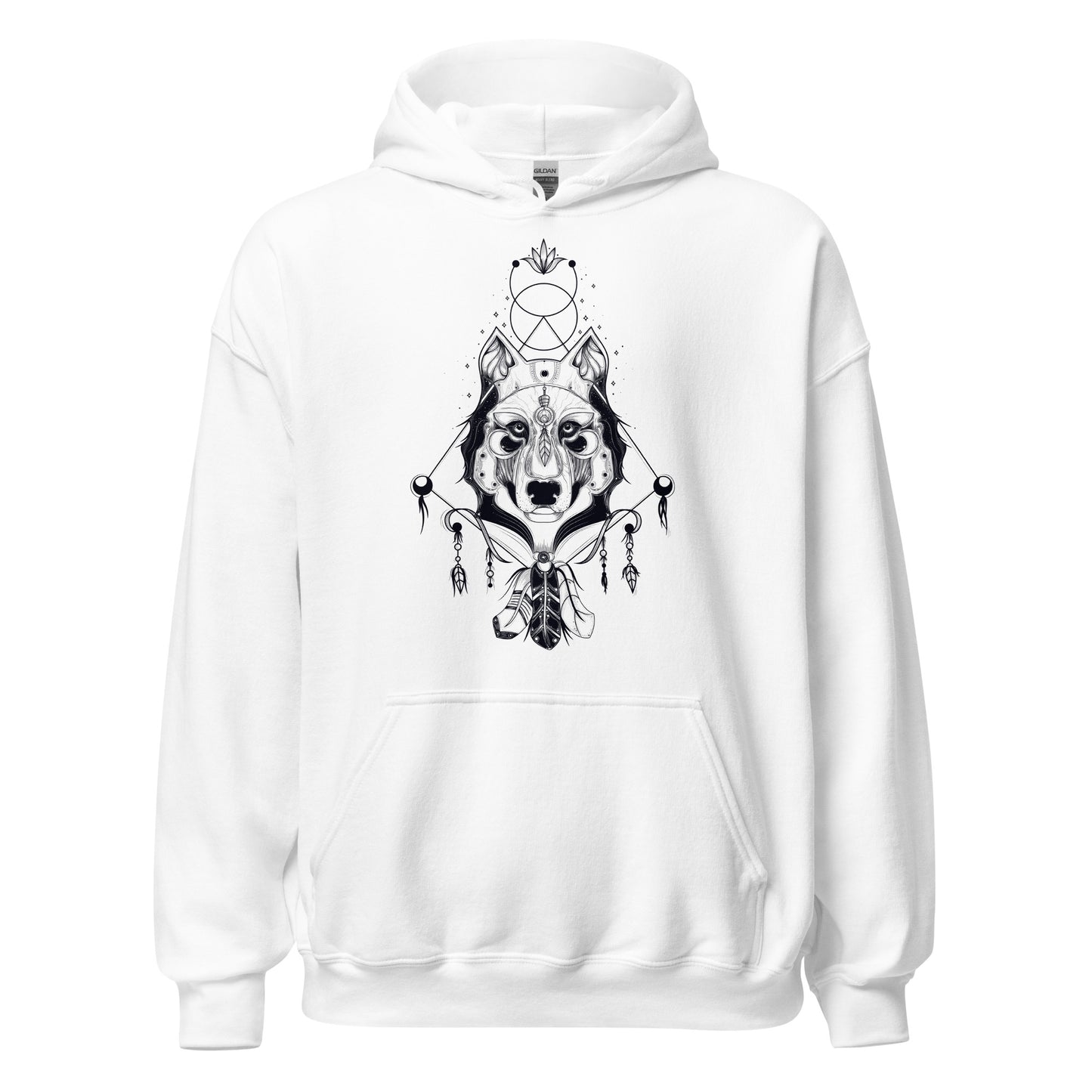 Damen Kapuzenpullover Wolf