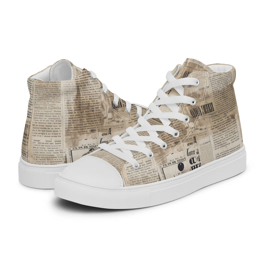 High-Top Damen Sneaker newspaper