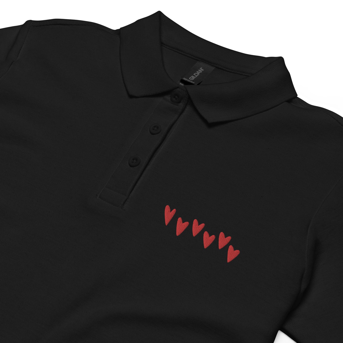 hearts schwarzes Poloshirt für Damen