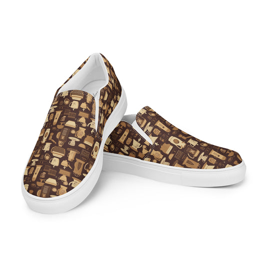 Damen Slipper Vintage Kaffee