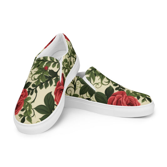 Damen Slipper Rosen Retro